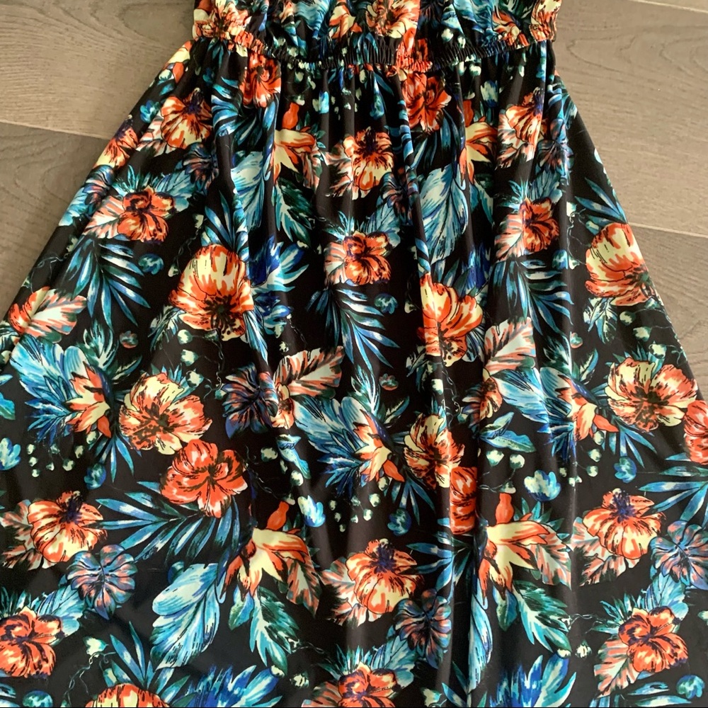 YOUNG USA OFF DHOULDER , HIGH-LOW, SURREALIST BLUE DRESS - Picture 4 of 8